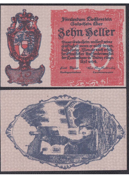 LIECHTENSTEIN 10 Heller 1920 Fior di Stampa